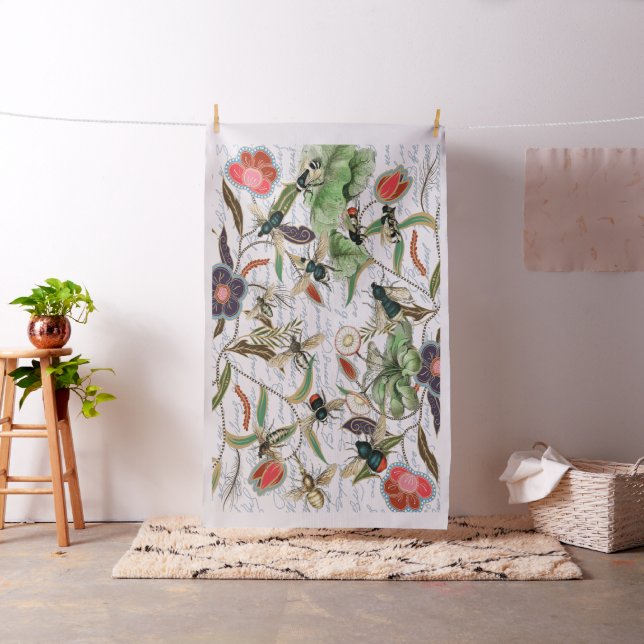 Moderne Vintage französische Bienen & Blume Stoff (Beispiel)