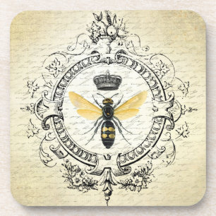 Moderne vintage französische Bienenkönigin Getränkeuntersetzer