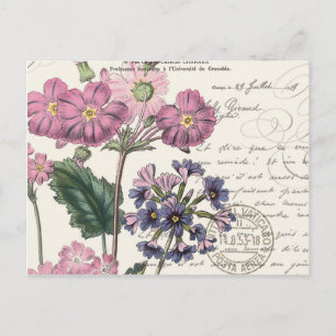 moderne Vintage französische Blüte Postkarte