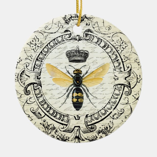Moderne Vintage französische Königinbiene Keramik Ornament (Vorne)