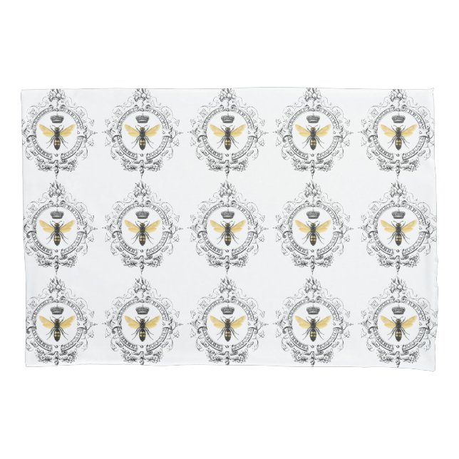 MODERNE VINTAGE französische Königinbiene Kissenbezug (Vorderseite)