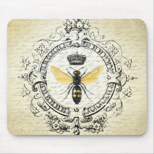 moderne vintage französische Königinnenbiene Mousepad