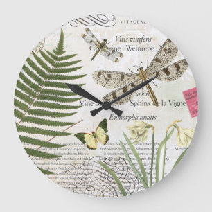 moderne Vintage französische Libelle Große Wanduhr