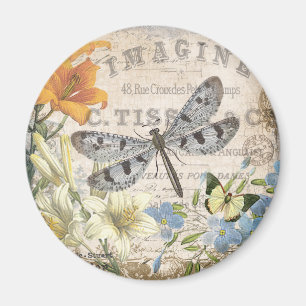moderne vintage französische Libelle Magnet
