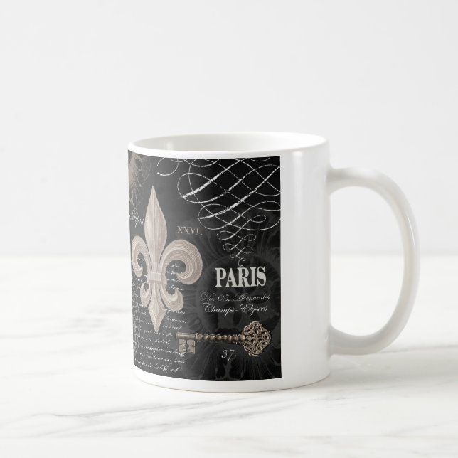 moderne Vintage französische Lilie Kaffeetasse (Rechts)