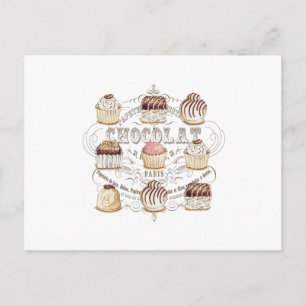 moderne Vintage französische Pralinen Postkarte