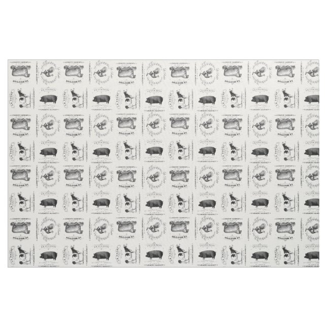 moderne Vintage französische Vieh Stoff (Yard (91,4 cm))