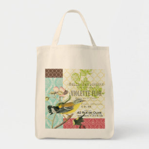 Moderne Vintage französische Vogel-Taschentasche Tragetasche