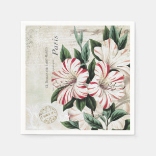 moderne Vintage französische Weihnachtenamarylis Serviette