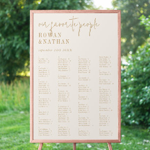 Moderne, Vintage Gold druckbare Sitzkarte Poster