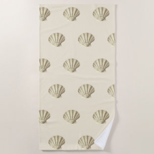 Moderne Vintage Goldbraun-Muscheln auf Creme Strandtuch
