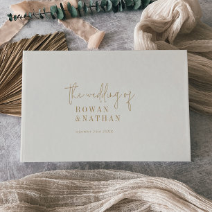 Moderne Vintage Goldhochzeit Gästebuch