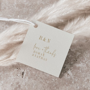 Moderne Vintage Goldmonogramm-Hochzeit Geschenkanhänger