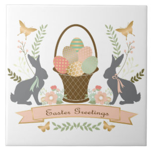 Moderne Vintage Grafische Osterkollektion Fliese