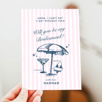 Moderne Vintage Grau Bridesmaid-Vorschlagskarte