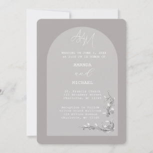 Moderne Vintage Grauer Bogen Einladung