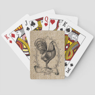 Moderne Vintage Hähnchenbauernhähnchen - französis Spielkarten