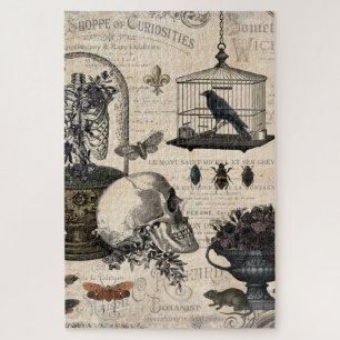 Moderne Vintage-Halloween-Garten Puzzle