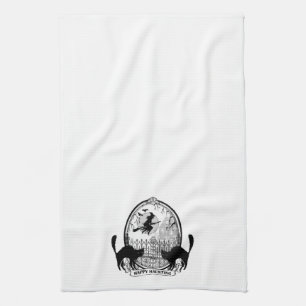moderne Vintage Halloween-Hexe Handtuch