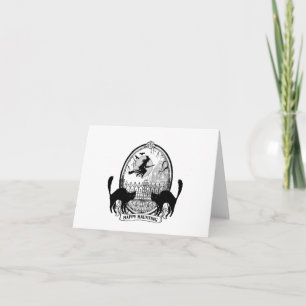 moderne Vintage Halloween-Hexe Karte