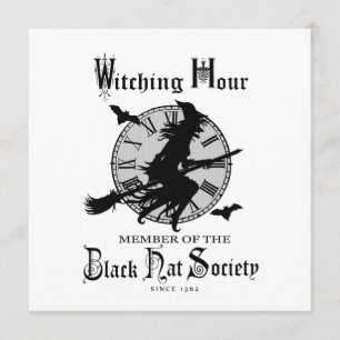 Moderne Vintage Halloween-Hexe Karte