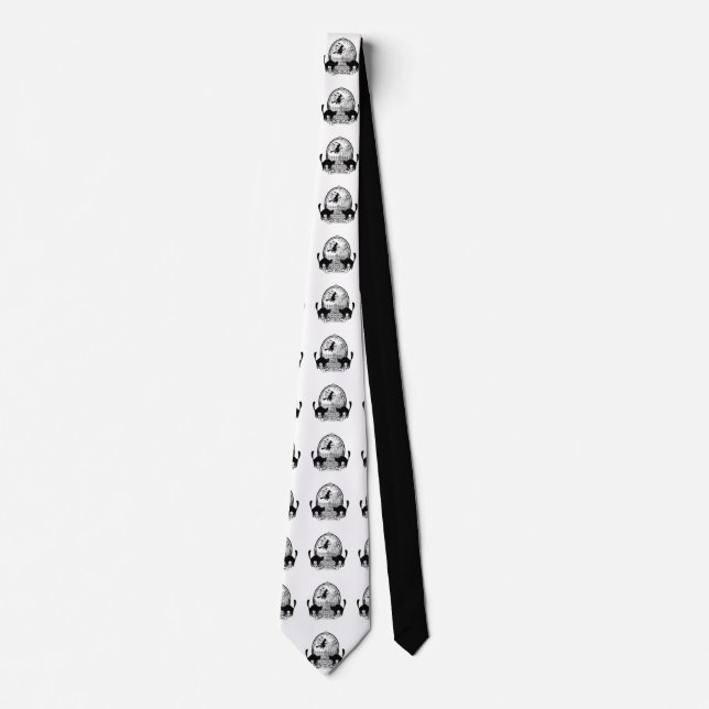 moderne Vintage Halloween-Hexe Krawatte (Vorderseite)