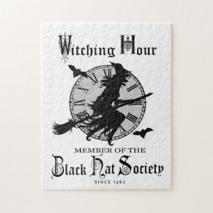 Moderne Vintage Halloween-Hexe Puzzle