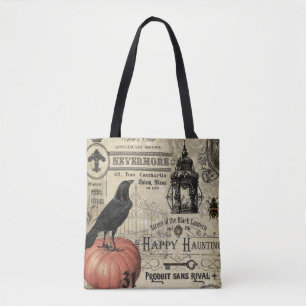 MODERNE VINTAGE HALLOWEEN KRÄHE UND KÜRBIS