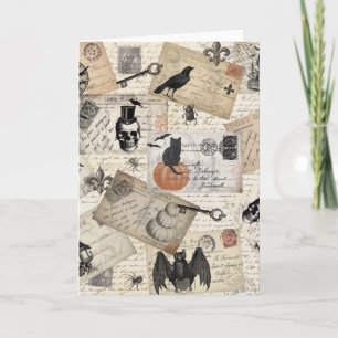 Moderne Vintage Halloween-Postkarten Karte