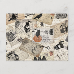 Moderne Vintage Halloween-Postkarten Postkarte
