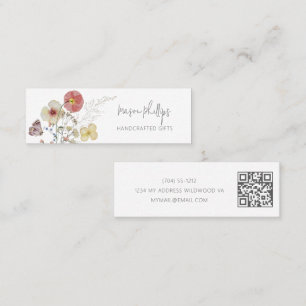 Moderne Vintage handgefertigte Geschenke florale W Mini Visitenkarte
