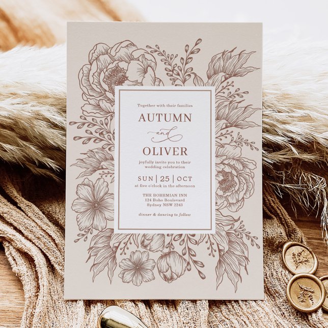 Moderne Vintage Hochzeit auf der Terracotta Einladung (Von Creator hochgeladen)