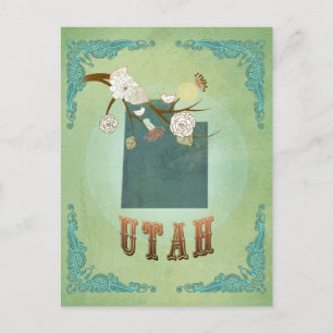 Moderne Vintage-Karte des US-Bundesstaates Utah – Postkarte