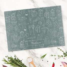 Moderne Vintage Küche Geschirr Niedlich Doodle Schneidebrett