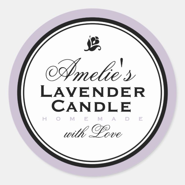 MODERNE VINTAGE LAVENER | PERSONALISIERTER STICKER (Vorderseite)