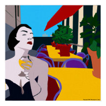 Moderne Vintage Mehrfarbige Digitale Abend Wein