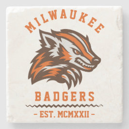 Moderne Vintage Milwaukee Badgers Est. Steinuntersetzer