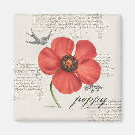 Moderne Vintage Mohnblende Magnet