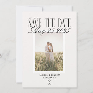Moderne Vintage-Monogramm-Foto Save The Date