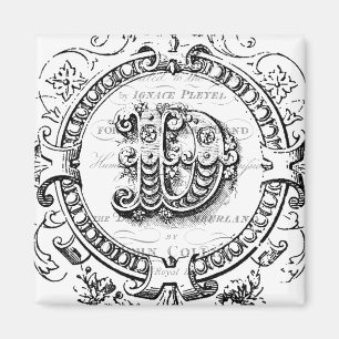 moderne Vintage-Monogrammbuchstabe D Magnet