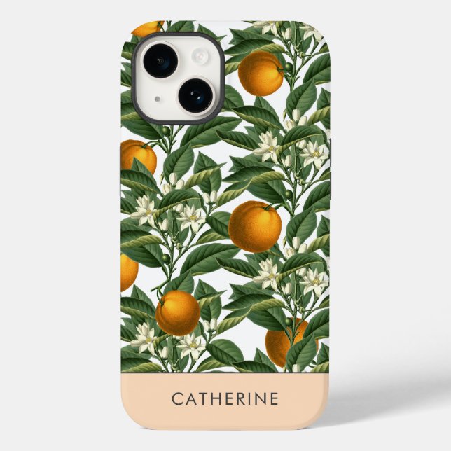 Moderne Vintage Orangenfrüchte Case-Mate iPhone Hülle (Rückseite)