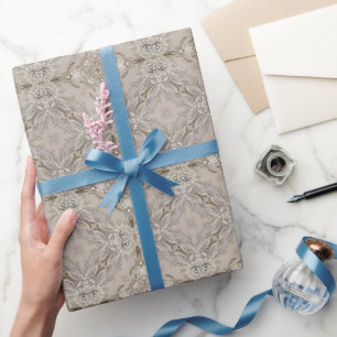 moderne Vintage Paris-Mode in Grau Geschenkpapier