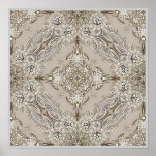 moderne Vintage Paris-Mode in Grau Poster