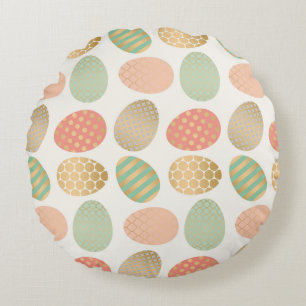 moderne vintage-pastell-grafische Ostereier Rundes Kissen
