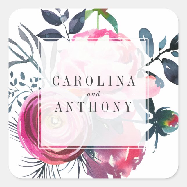 Moderne Vintage Peña Quadratischer Aufkleber (Vorderseite)