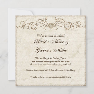 Moderne Vintage Peony Floral Wirbel Save the Date