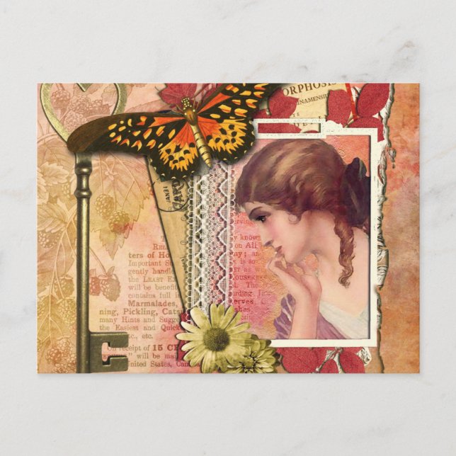 Moderne Vintage Postkarte (Vorderseite)