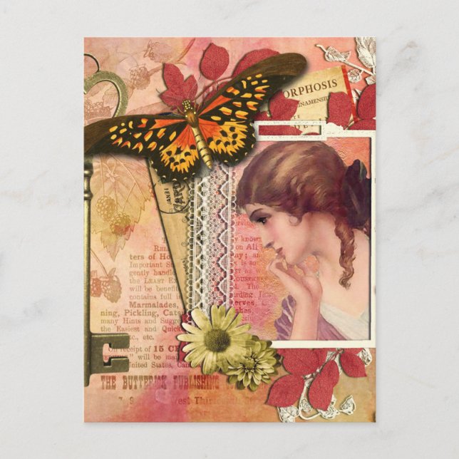 Moderne Vintage Postkarte (Vorderseite)