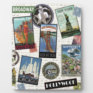 moderne Vintage-Reise USA Fotoplatte