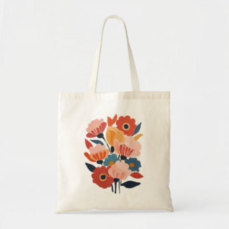 Moderne Vintage Retro-Blumenstrauß Tote Tasche